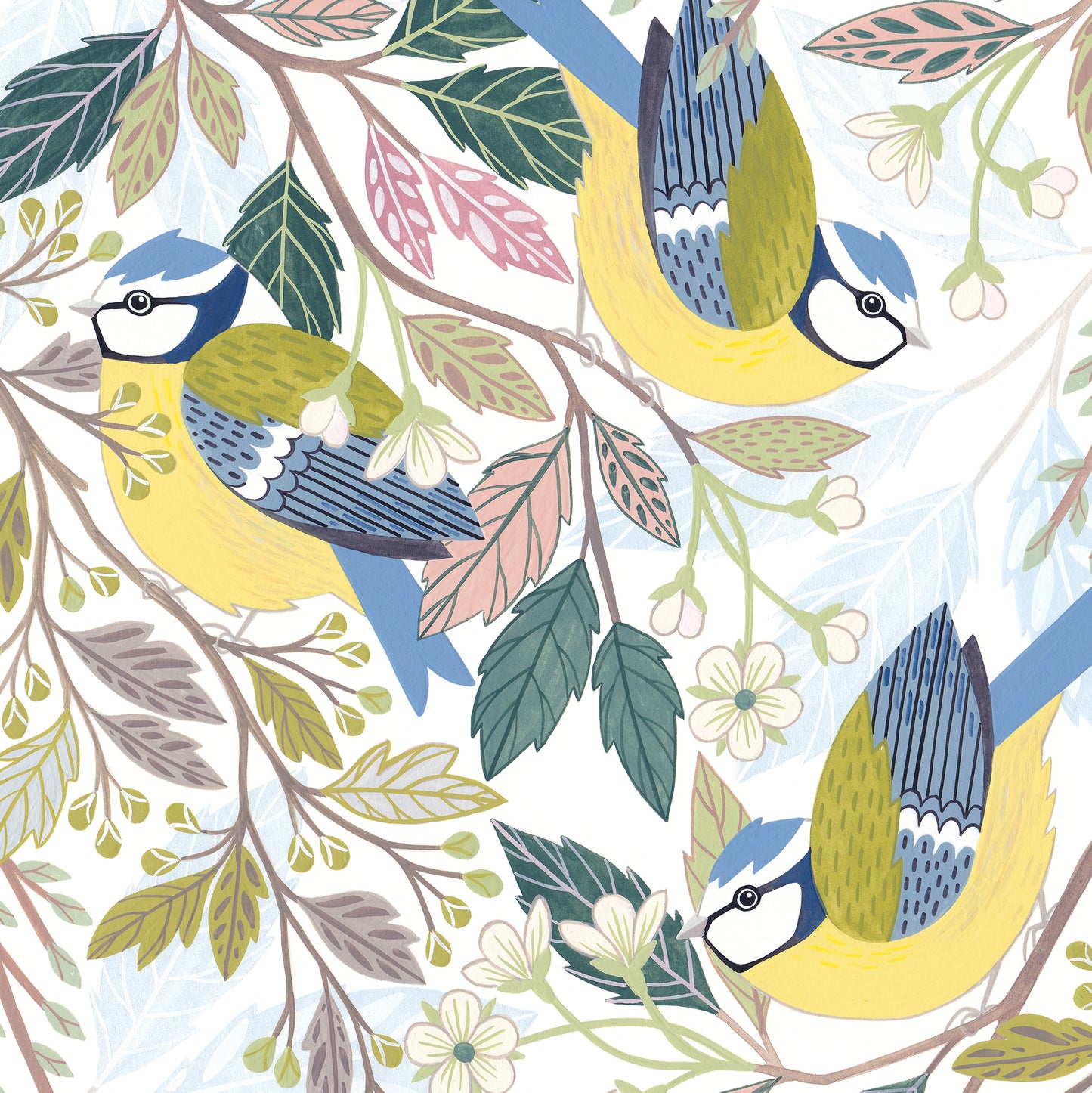 Blue Tit Gouache Painting