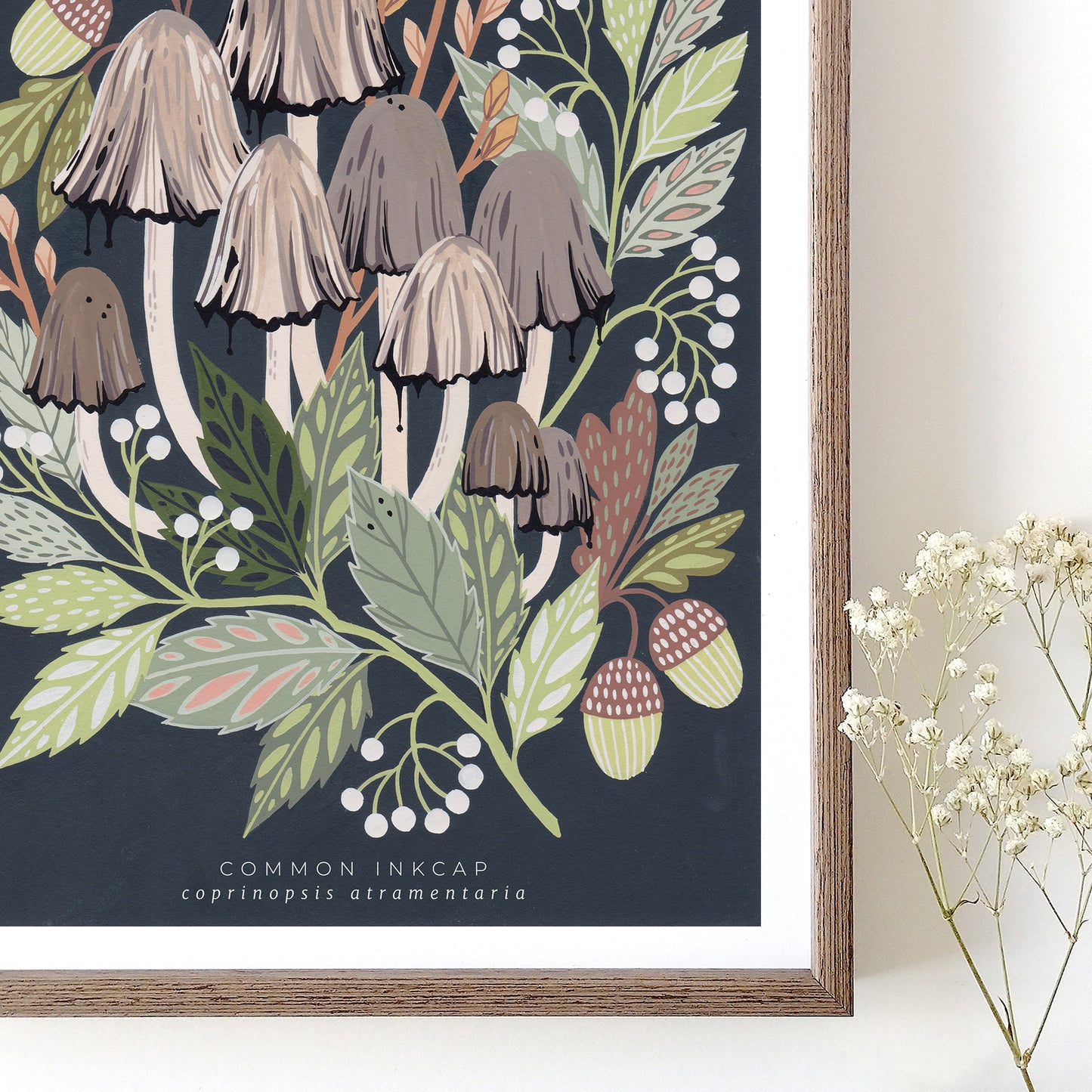 Common Inkcap Mushroom Artwork