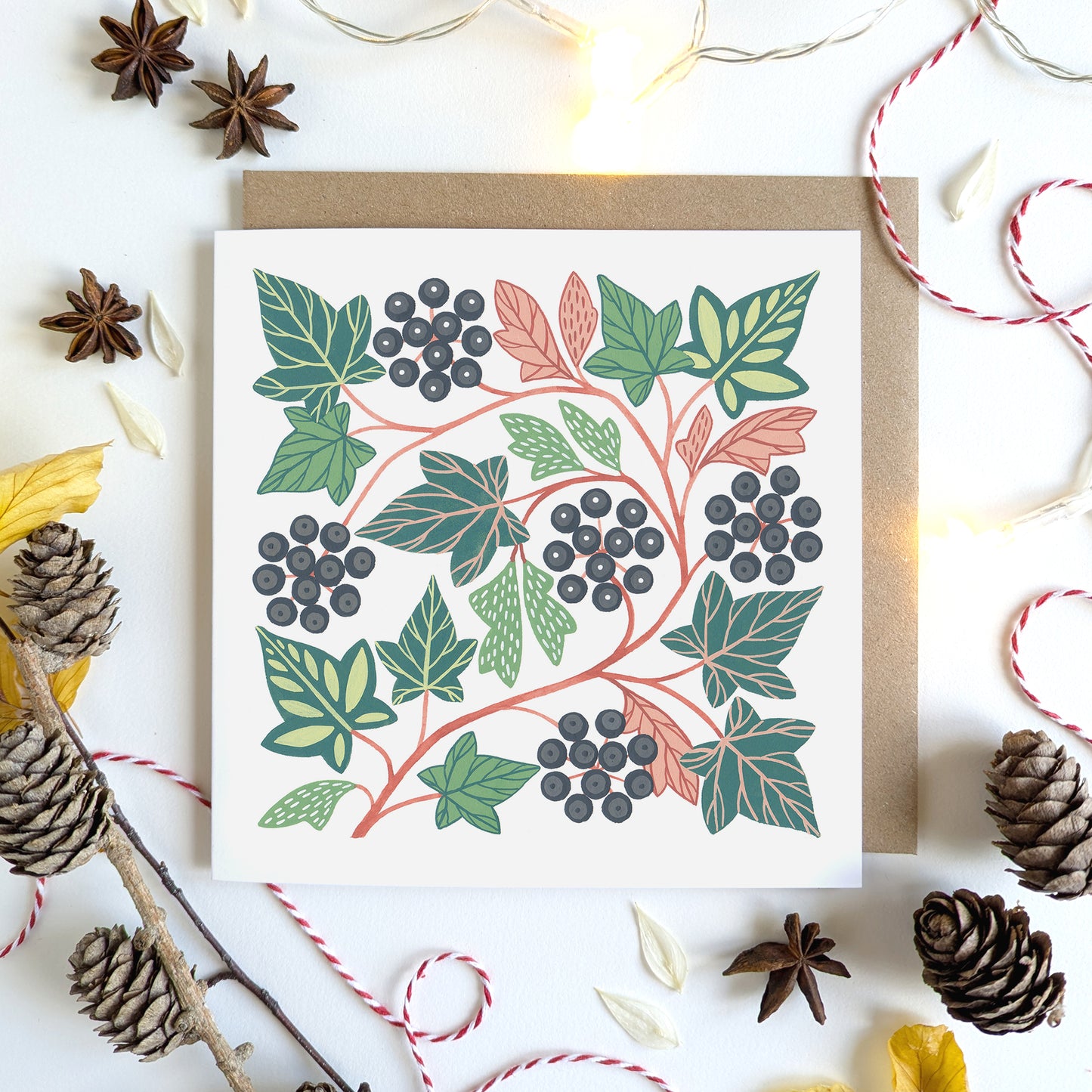 Pack of Six Luxury Christmas Cards | Festive Ivy