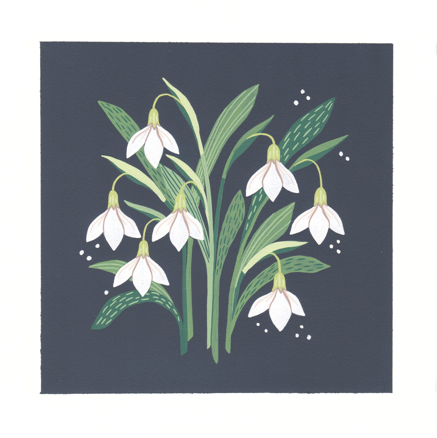 Forest Finds Original Painting: Snowdrops