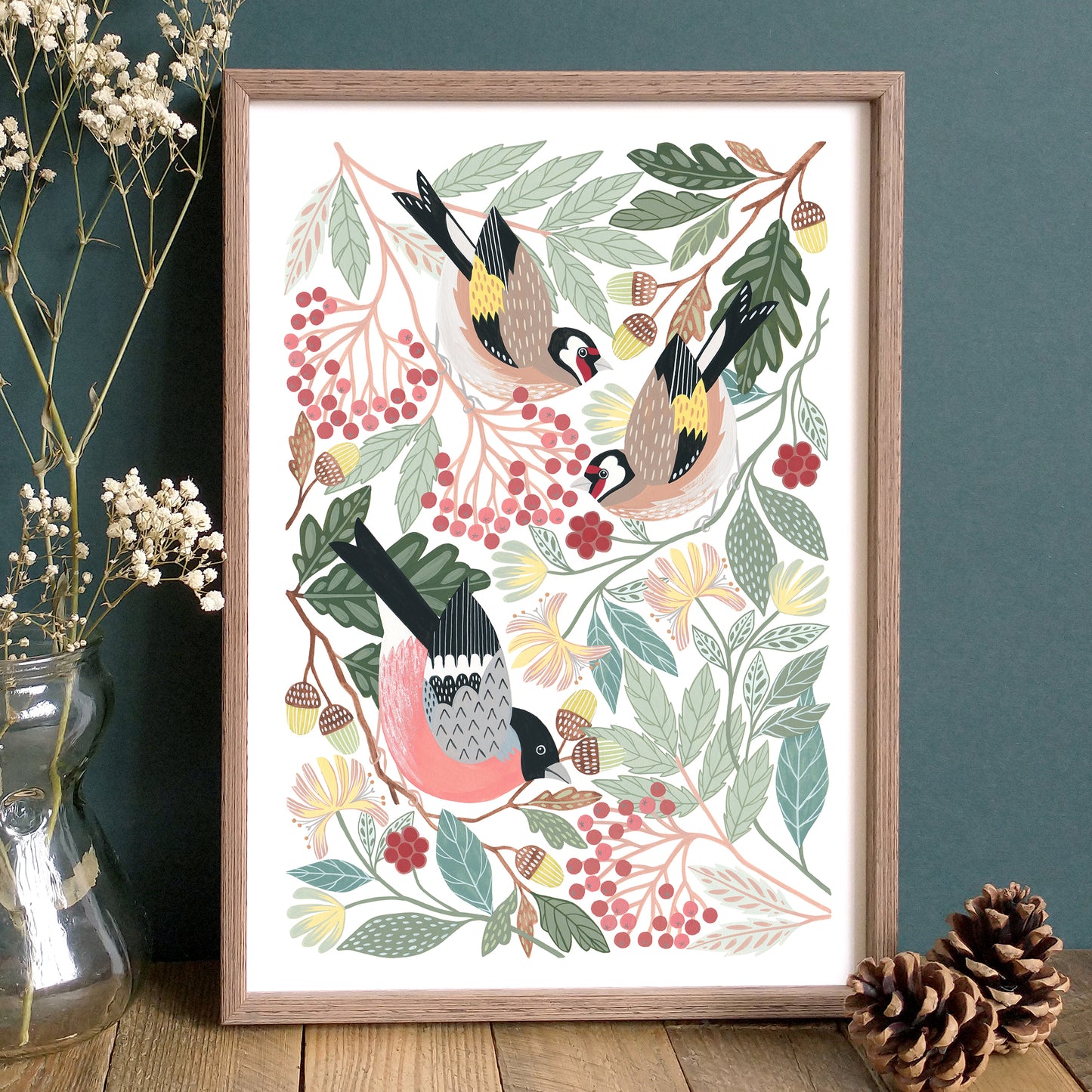 Woodland Finches Bird Art