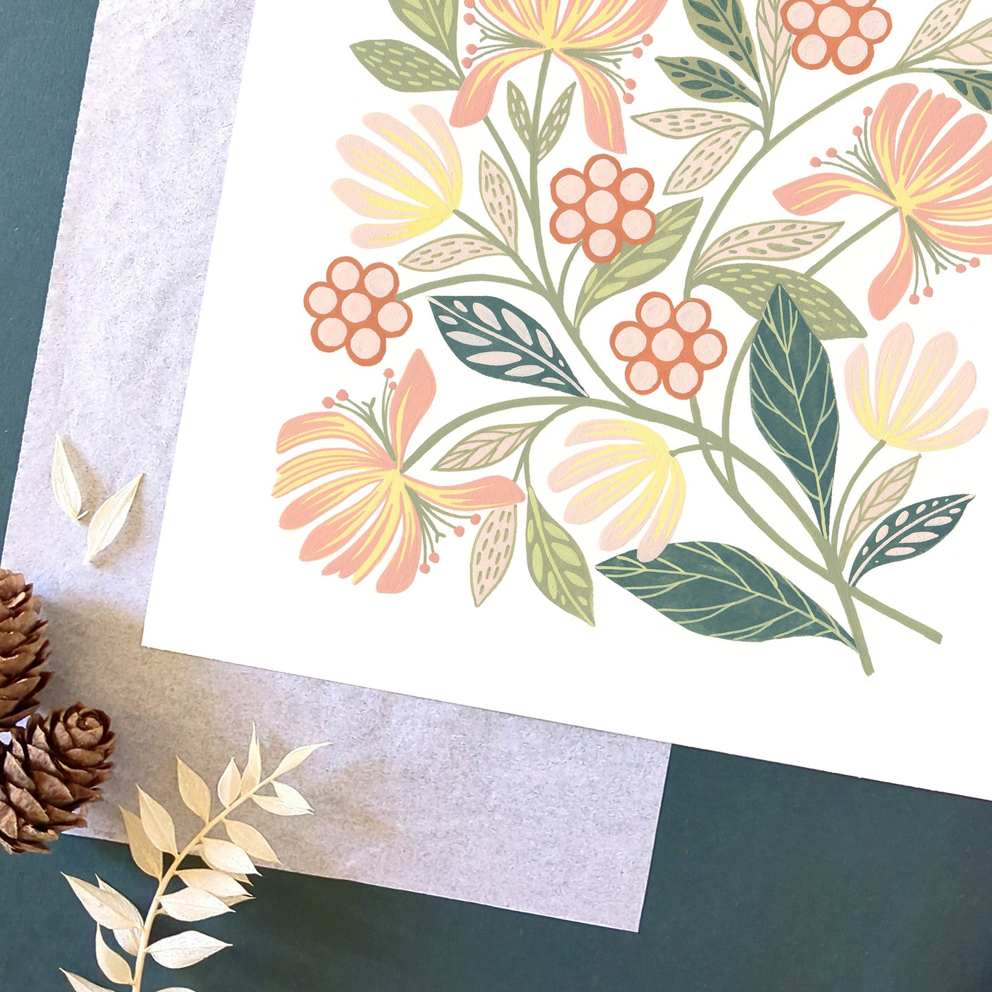 Forest Finds Original Painting: Honeysuckle