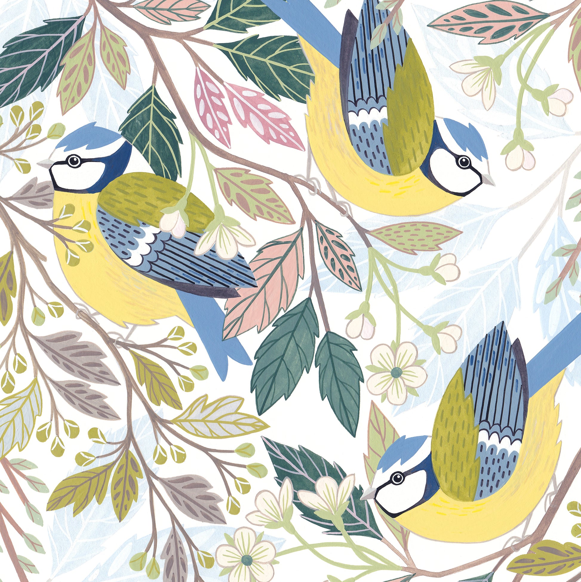 Blue Tit Gouache Painting