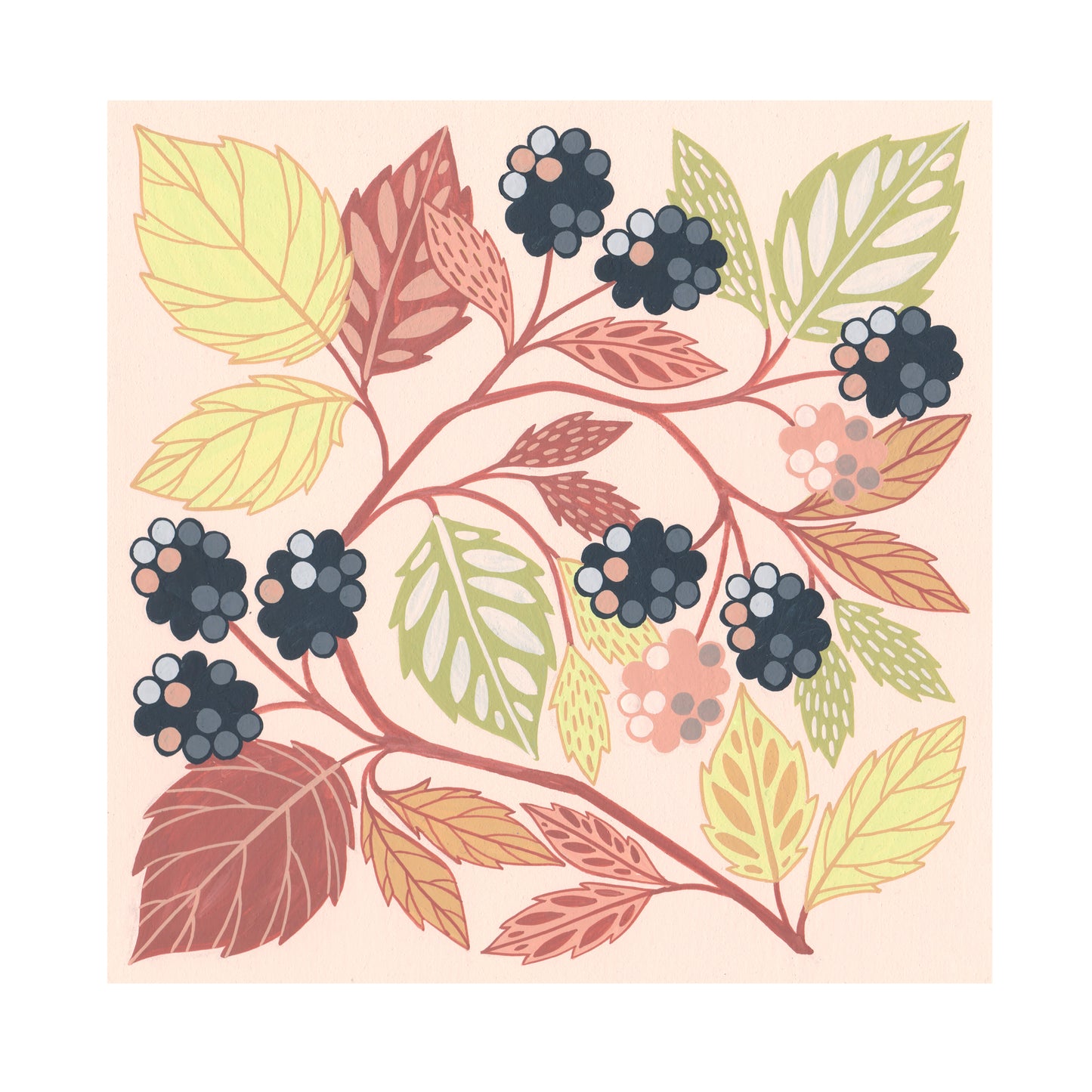 Forest Finds Original Painting: Autumn Bramble