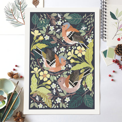 Chaffinches Original Painting