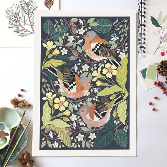 Chaffinches Original Painting