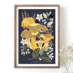 Chanterelle mushroom art print