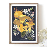 Chanterelle mushroom art print