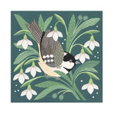 Forest Finds Original Painting: Coal Tit & Snowdrops