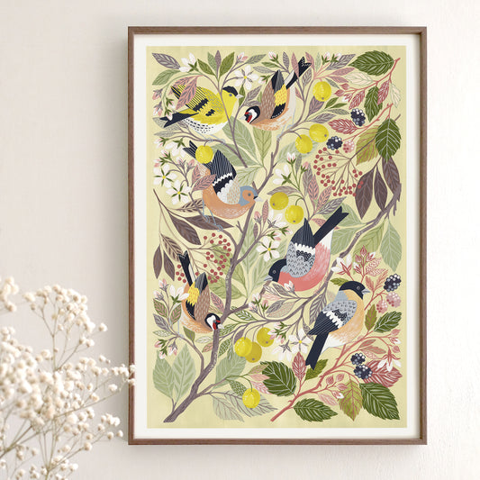 Charm of Finches I Art Print