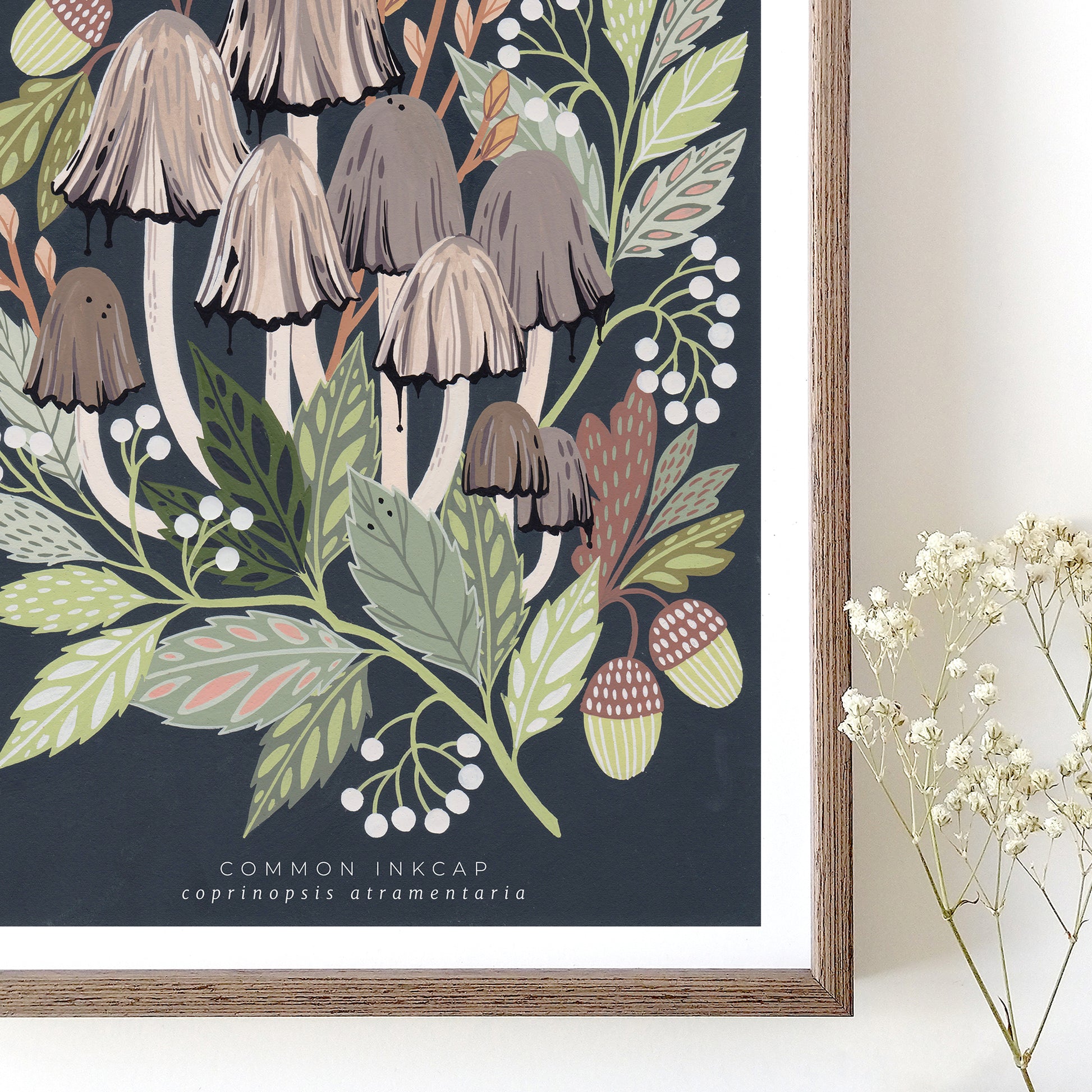 Common Inkcap Mushroom Artwork