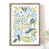 Botanical Art Print | Forget me not