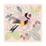 Forest Finds Original Painting: Goldfinch & Wild Strawberries