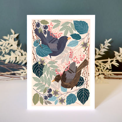 Blackbird greetings card