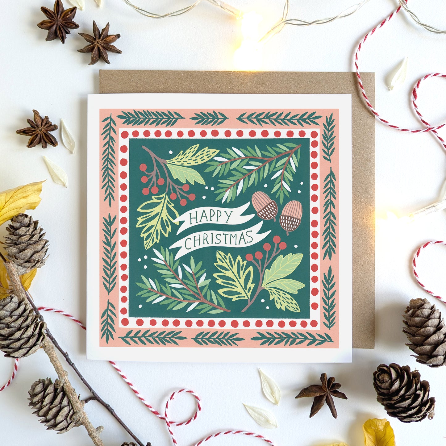 Pack of Six Luxury Christmas Cards | Festive Folk Art Design