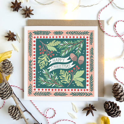 Pack of Six Luxury Christmas Cards | Festive Folk Art Design