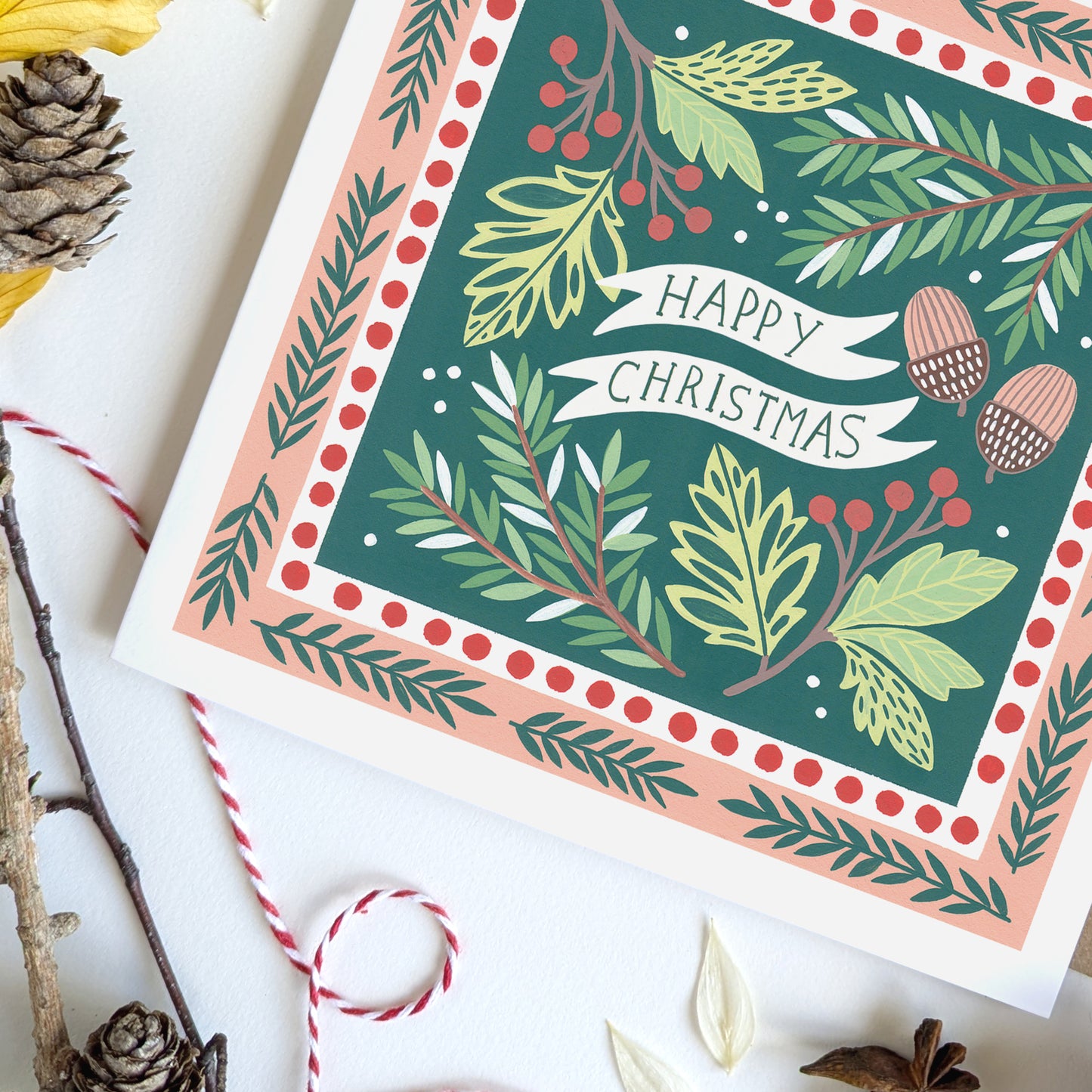 Pack of Six Luxury Christmas Cards | Festive Folk Art Design