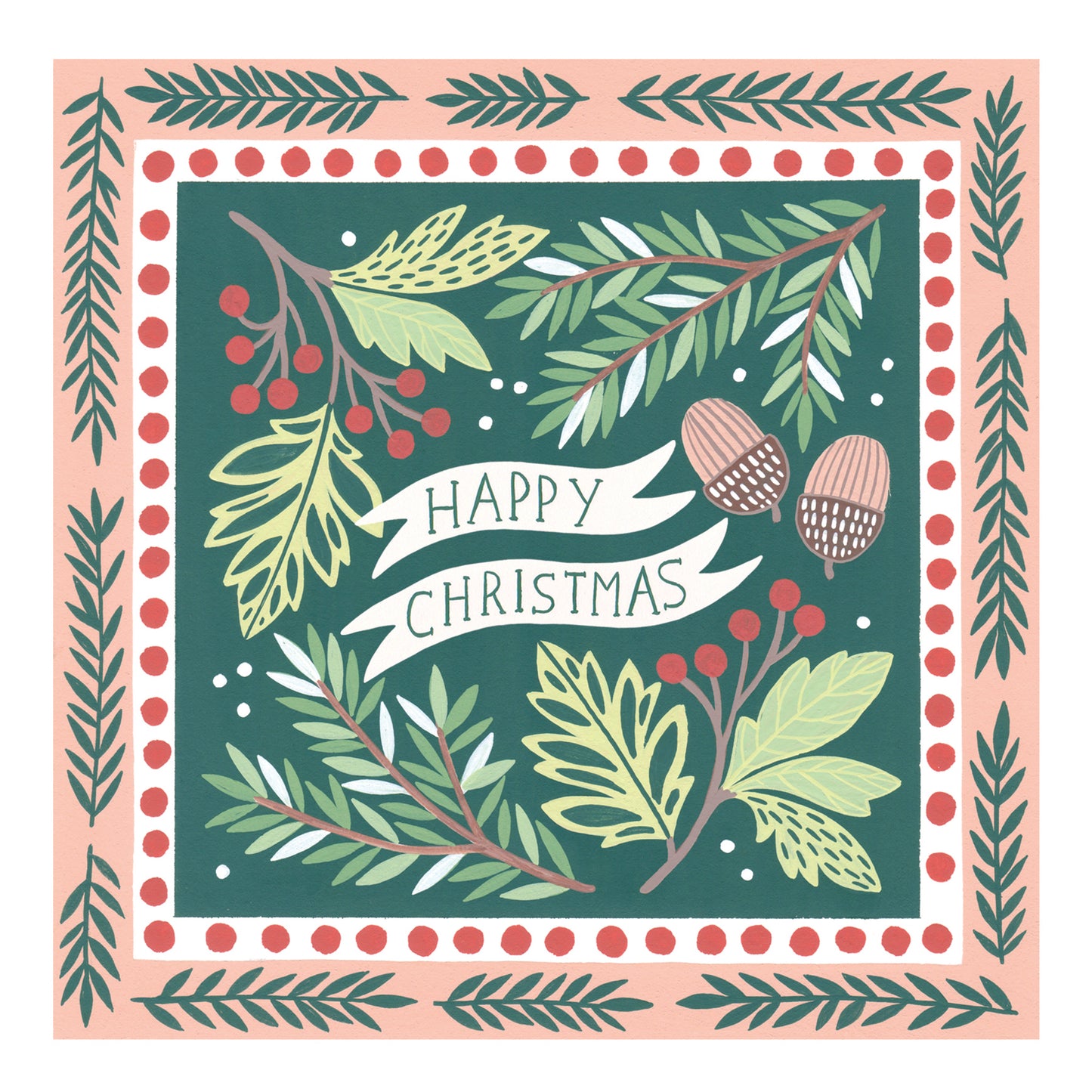 Pack of Six Luxury Christmas Cards | Festive Folk Art Design