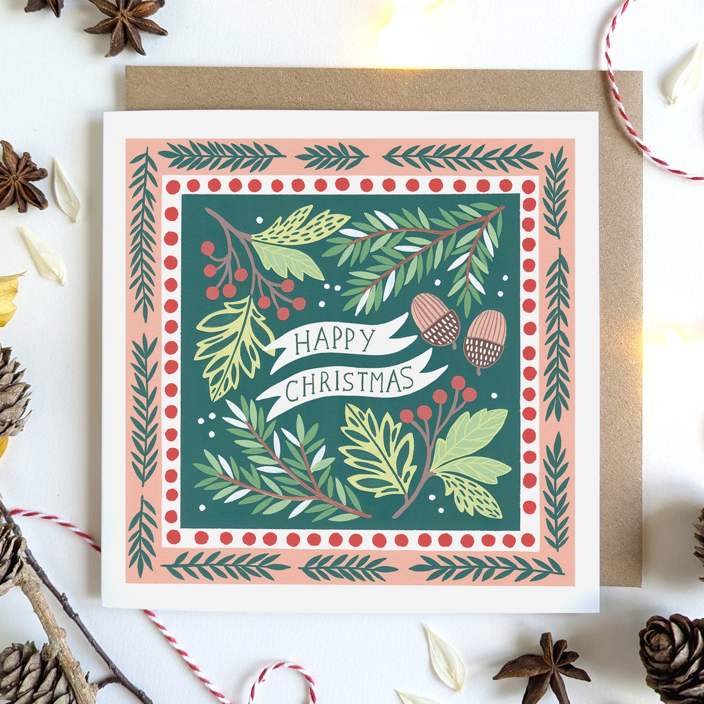 Pack of Six Luxury Christmas Cards | Festive Folk Art Design