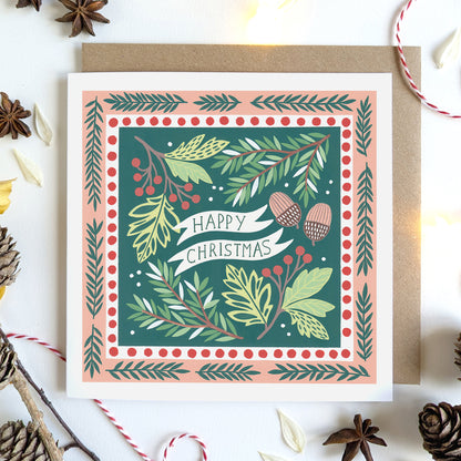 Pack of Six Luxury Christmas Cards | Festive Folk Art Design