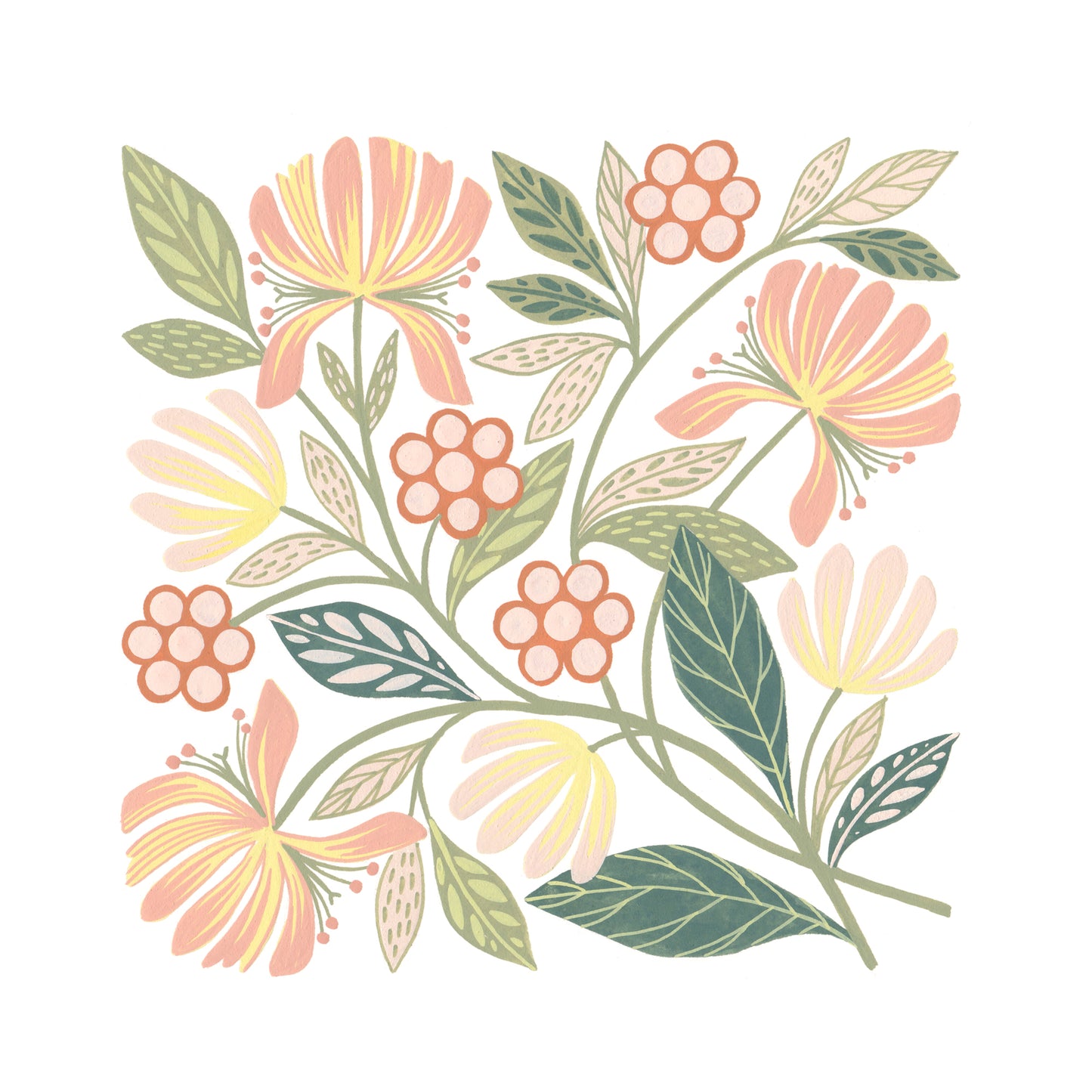 Forest Finds Original Painting: Honeysuckle