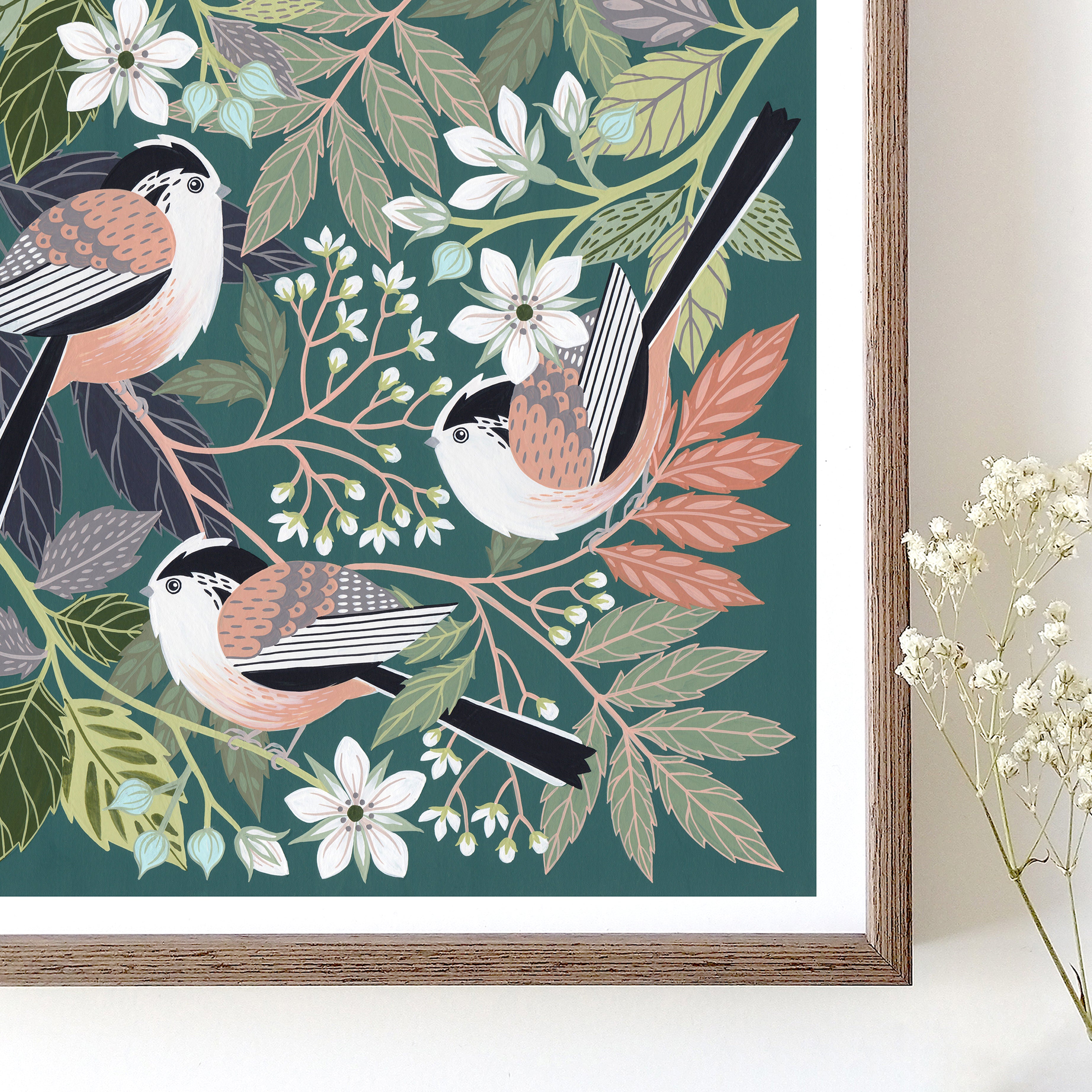 Long tailed tit art