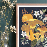 Mushroom wall art of chanterelle