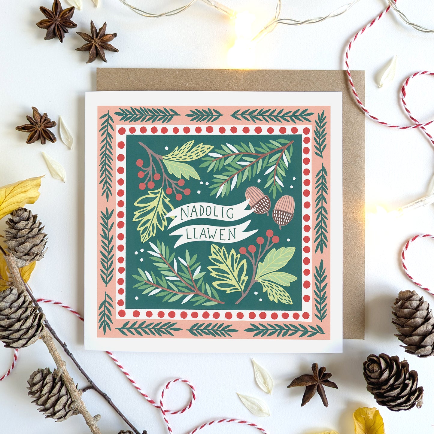 Pack of Six Luxury Welsh Christmas Cards | Nadolig Llawen Design