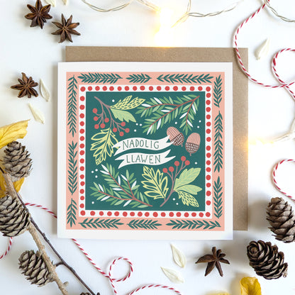 Pack of Six Luxury Welsh Christmas Cards | Nadolig Llawen Design