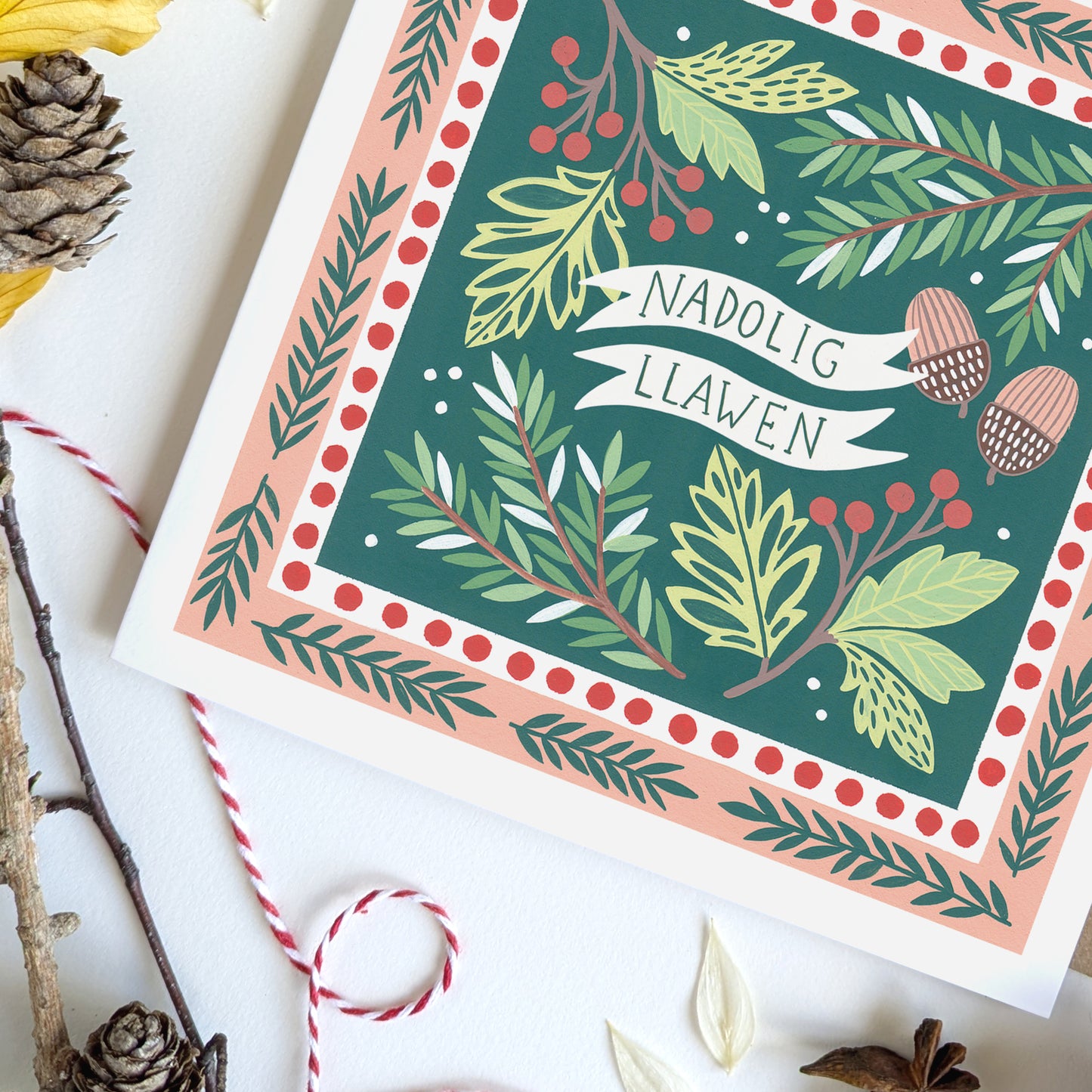 Pack of Six Luxury Welsh Christmas Cards | Nadolig Llawen Design