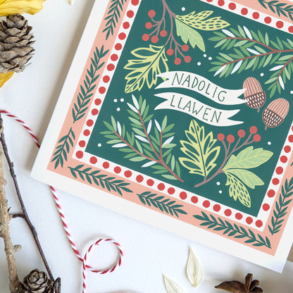 Pack of Six Luxury Welsh Christmas Cards