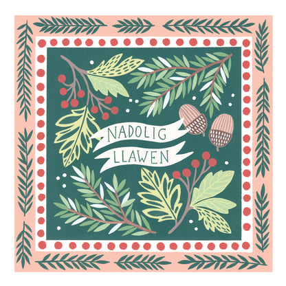 Pack of Six Luxury Welsh Christmas Cards | Nadolig Llawen Design