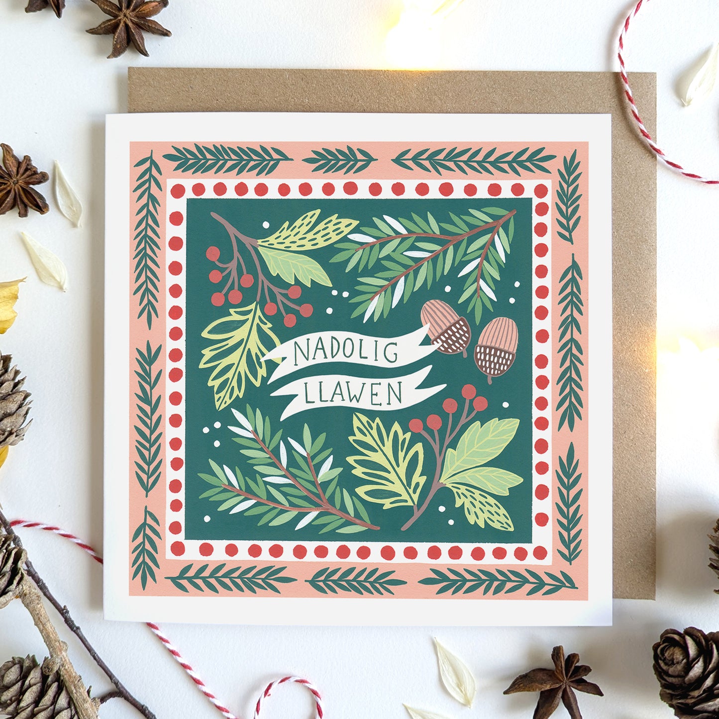 Pack of Six Luxury Welsh Christmas Cards | Nadolig Llawen Design