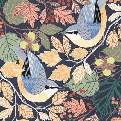 Nuthatch painting in gouache