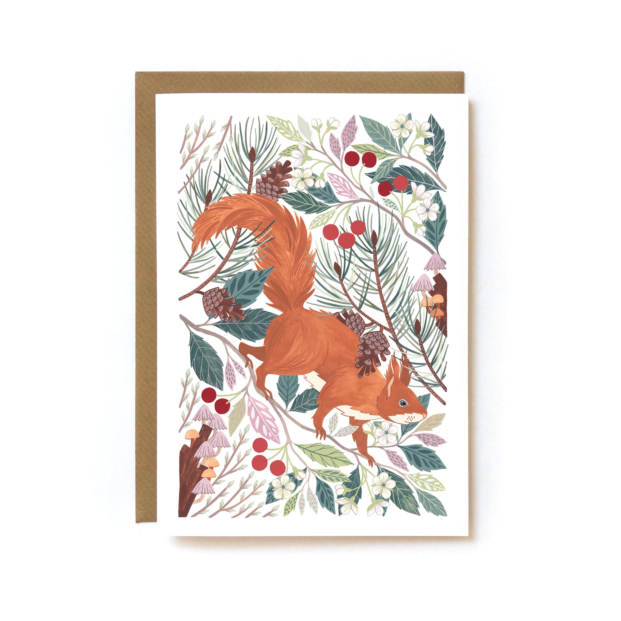 Red Squirrel Greetings Card – Claire Tuxworth Art