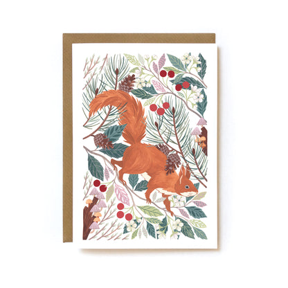 Wildlife Greetings Card with Red Squirrel Design