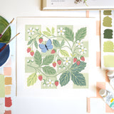 Forest Finds Original Painting: Wild Strawberries