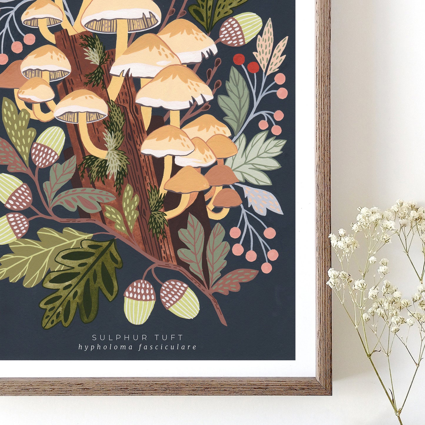 Mushroom Art Print | Sulphur Tuft