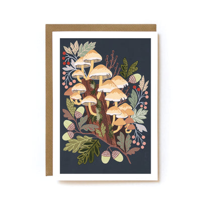 Mushroom Greetings Card Sulphur Tuft Design