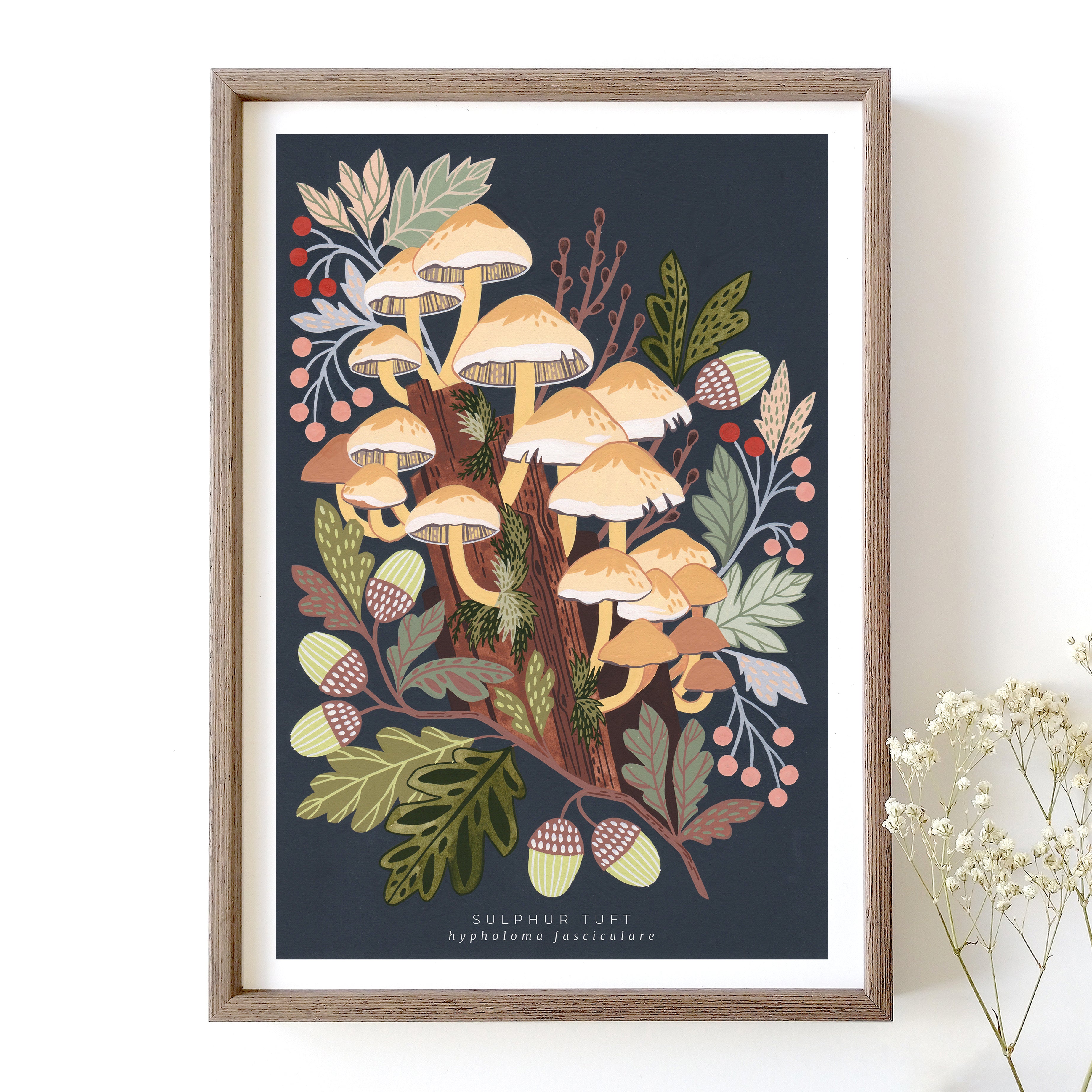 Sulphur Tuft Mushroom Artwork