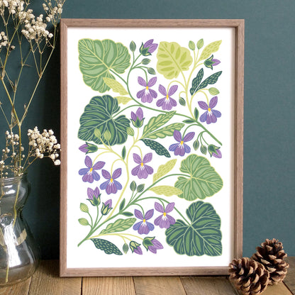 Botanical Art Print of Sweet Violet