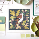 Forest Finds Original Painting: Tree Creeper & Oak