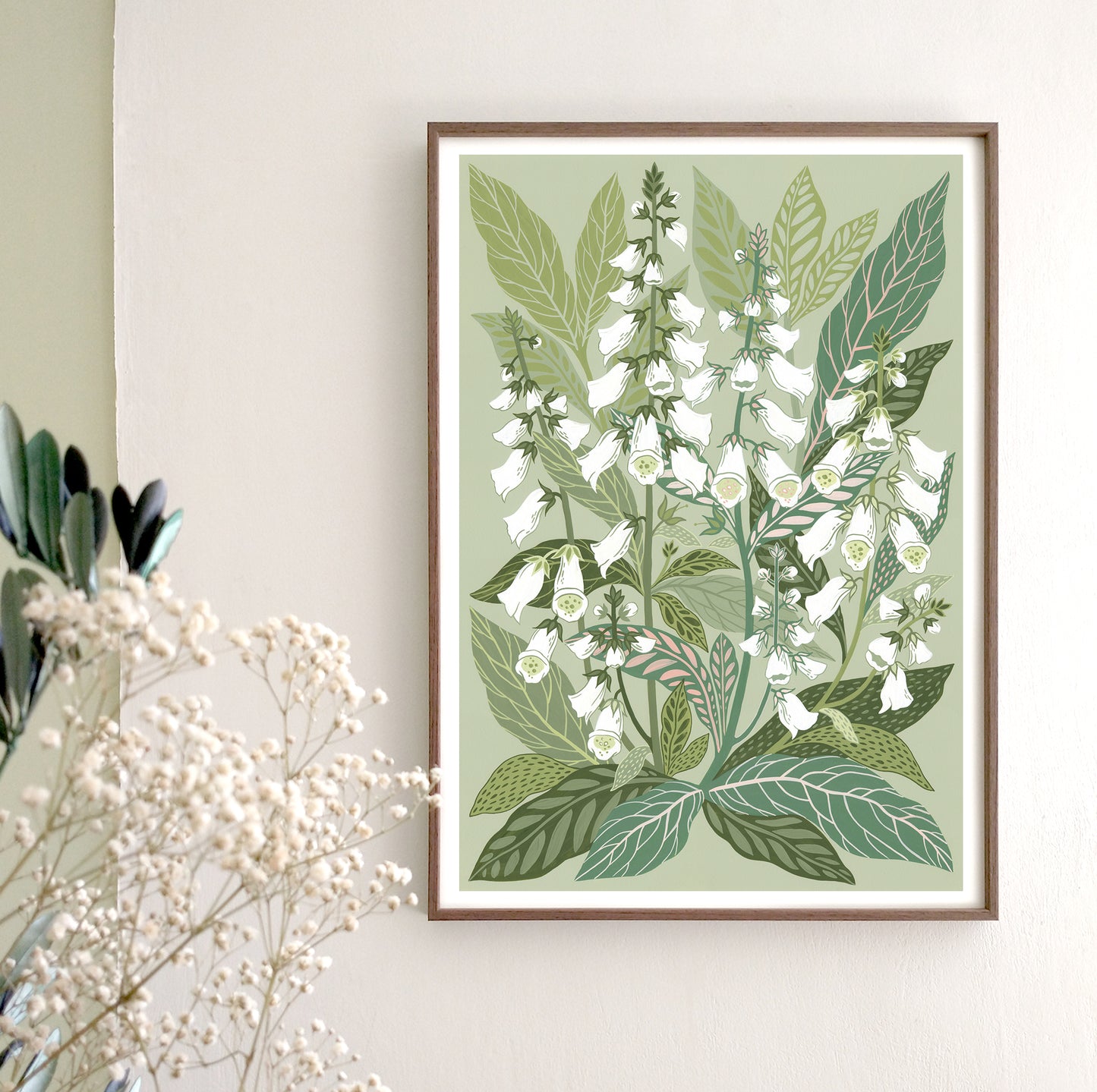 White Foxglove Art Print