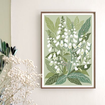 White Foxglove Art Print