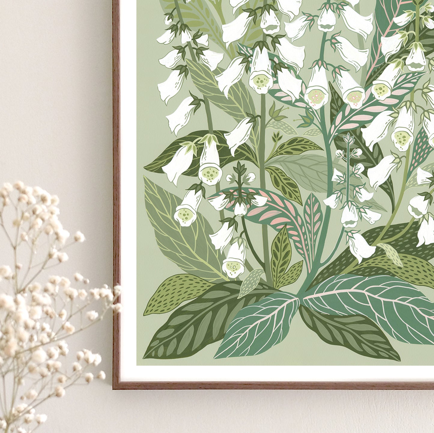 White Foxglove Art Print