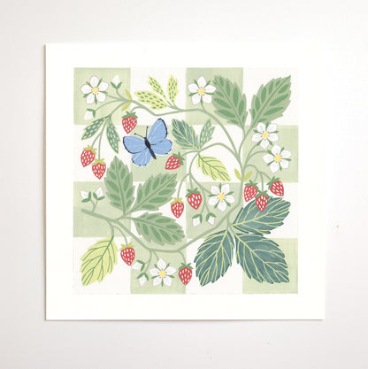 Forest Finds Original Painting: Wild Strawberries